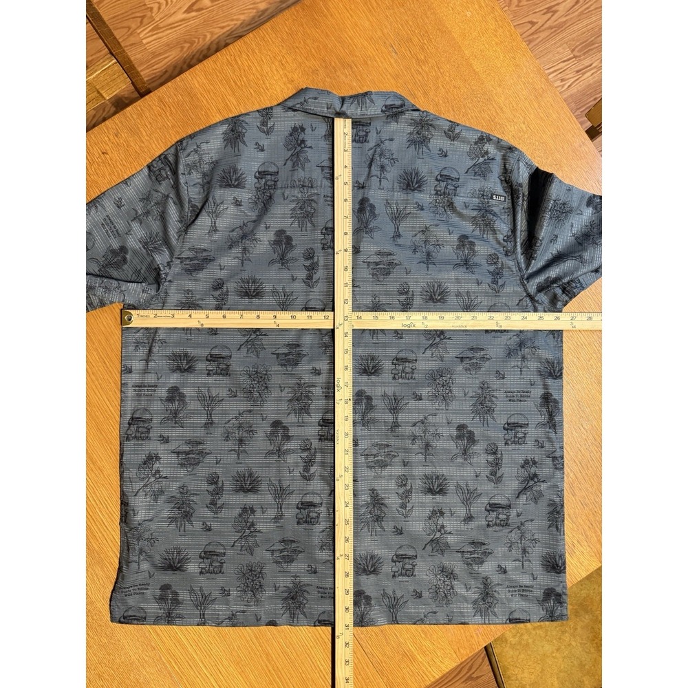 5.11 Tactical Shirt 2XL‎ Blue Edible Plant AOP Snap Western Outdoor Utility - Picture 9 of 10